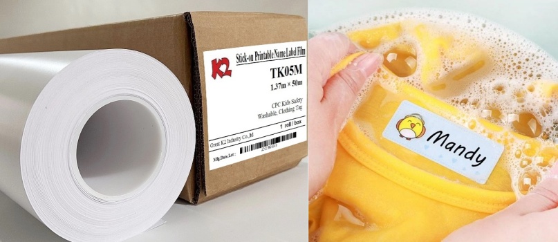 Washable Clothing Label Material for Care Tags 洗える衣類のケアタグ用ラベル素材