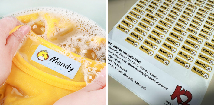 衣類のラベルに固執します