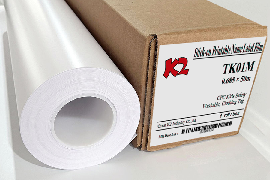 K2の衣類ラベルのスティック